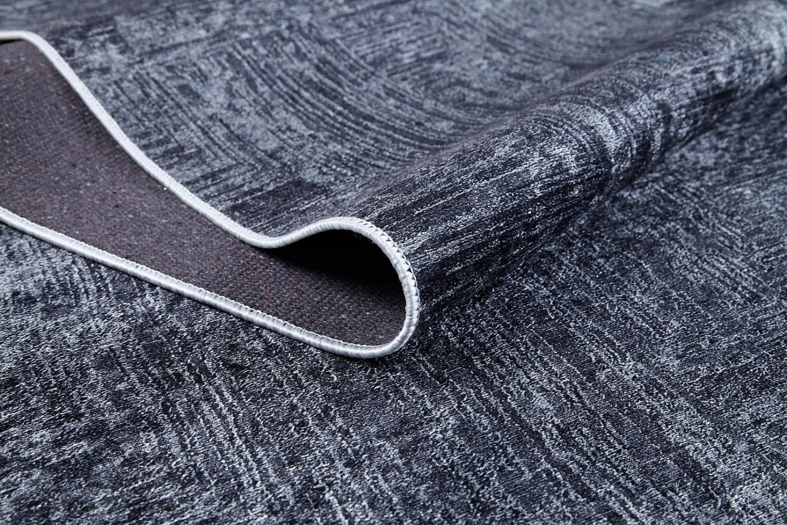 Modern Digital Area Rug – Grey Non Slip Washable Floor Rug with Antibacterial Carpet