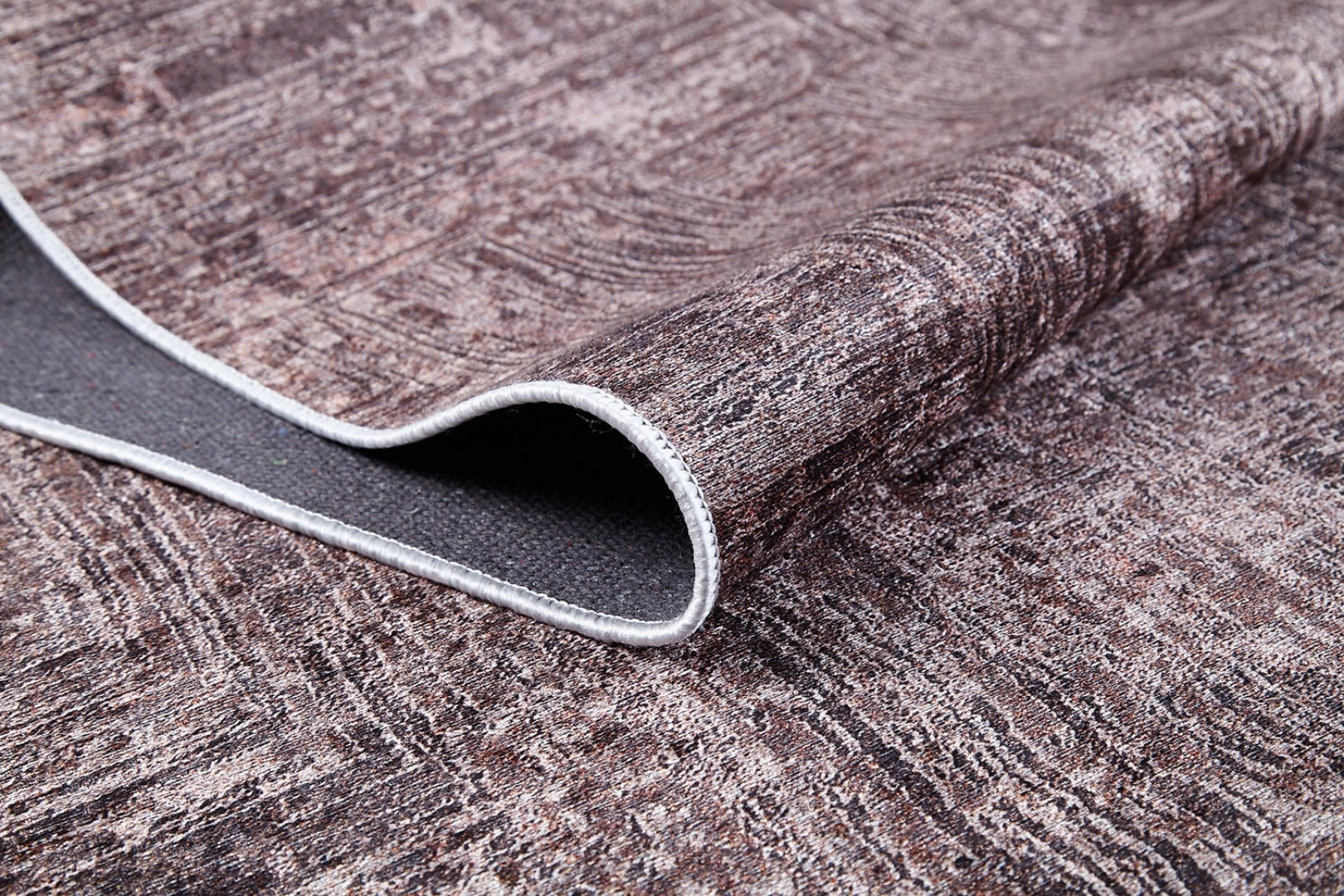 Modern Area Rug - Samundri Brown Digital Print Carpet With Non Slip Pad
