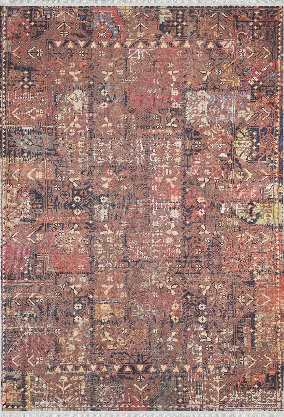 Modern Area Rug – Brown Digital Print Non Slip Washable Carpet for Living Room