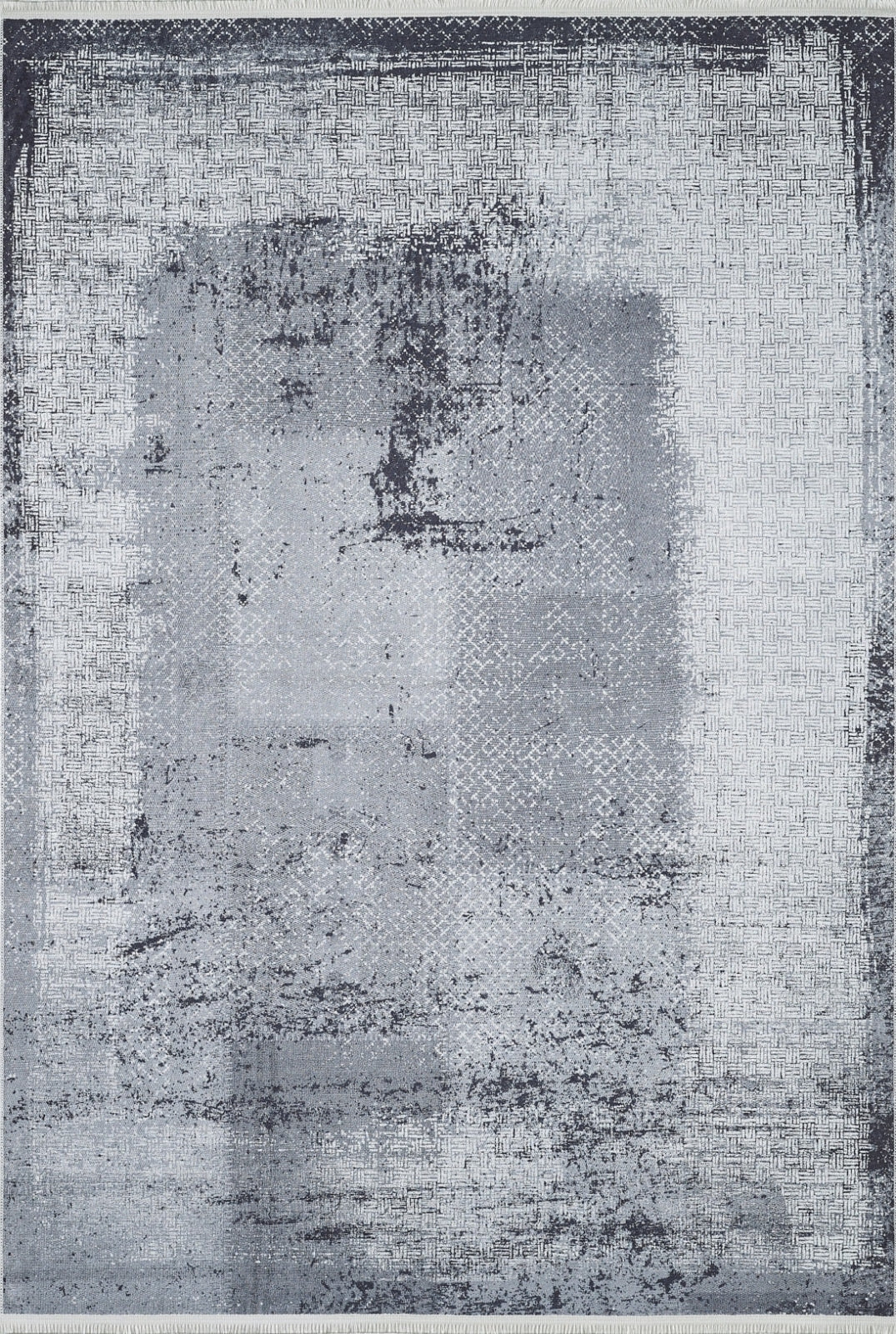 Modern Area Rug | Grey Digital Print Carpet - Non Slip, Antibacterial & Washable Floor Rug