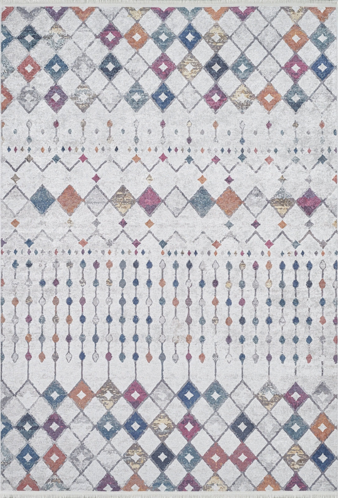 Beige Geometric Area Rug – Digital Print Rug | Non Slip, Antibacterial Floor Carpet