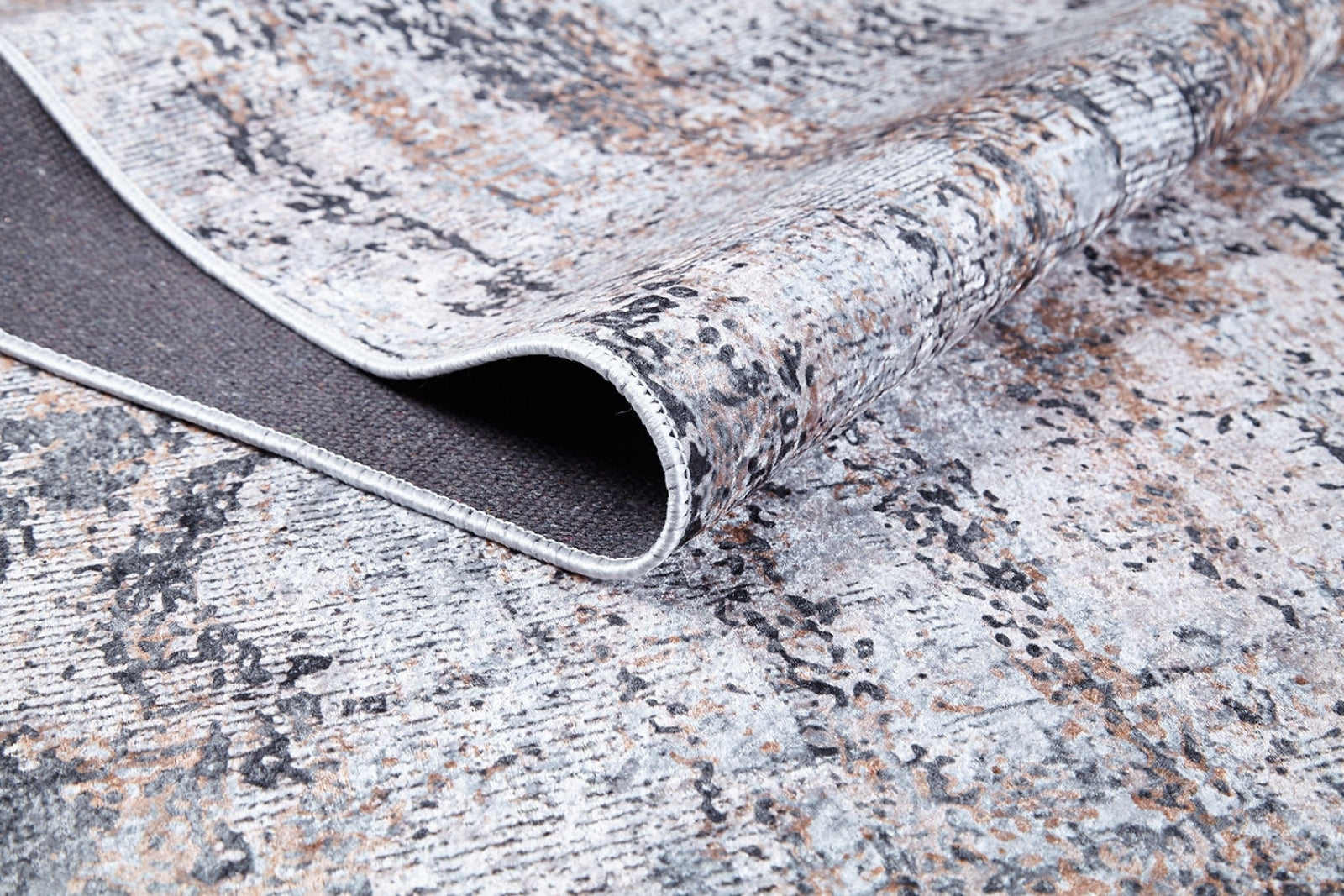 Modern Area Rug - Grey Digital Print Rug | Non Slip Antibacterial Washable Carpet