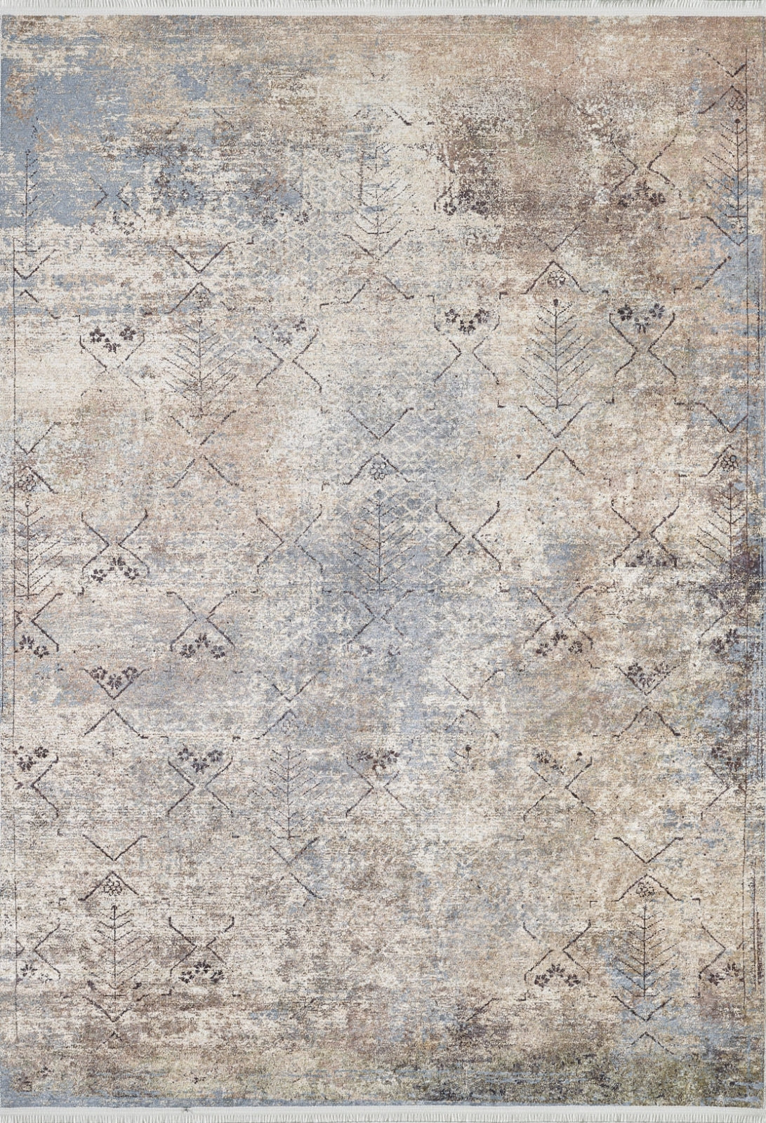 Modern Digital Area Rug – Grey Non Slip Antibacterial Carpet for Living Room