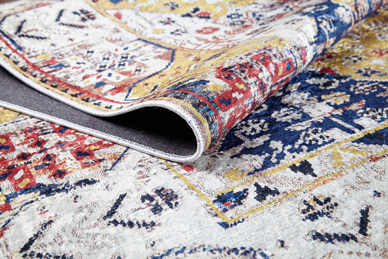 Geometric Area Rug – Beige Digital Print Rug | Non Slip, Antibacterial Carpet