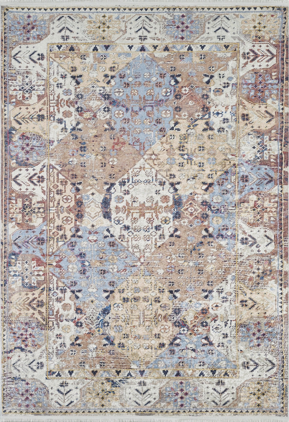 Modern Area Rug – Beige Digital Print Rug | Antibacterial Non Slip Carpet