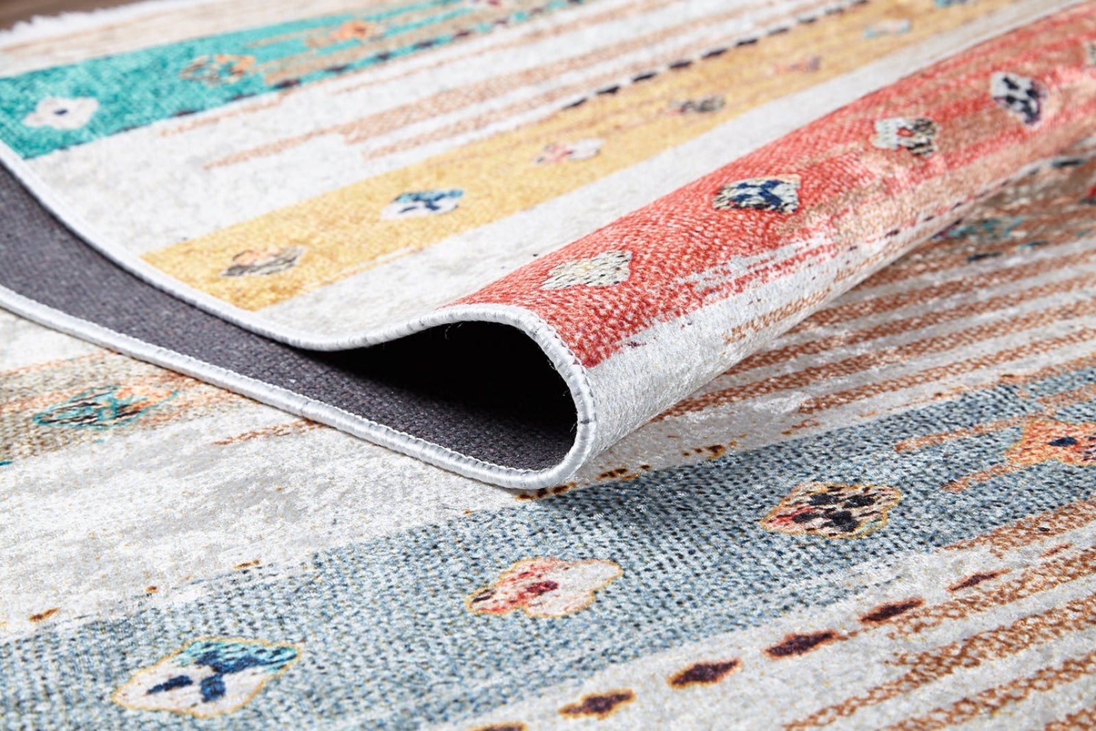 Orange Striped Area Rug – Digital Print Rug, Antibacterial & Non Slip Carpet