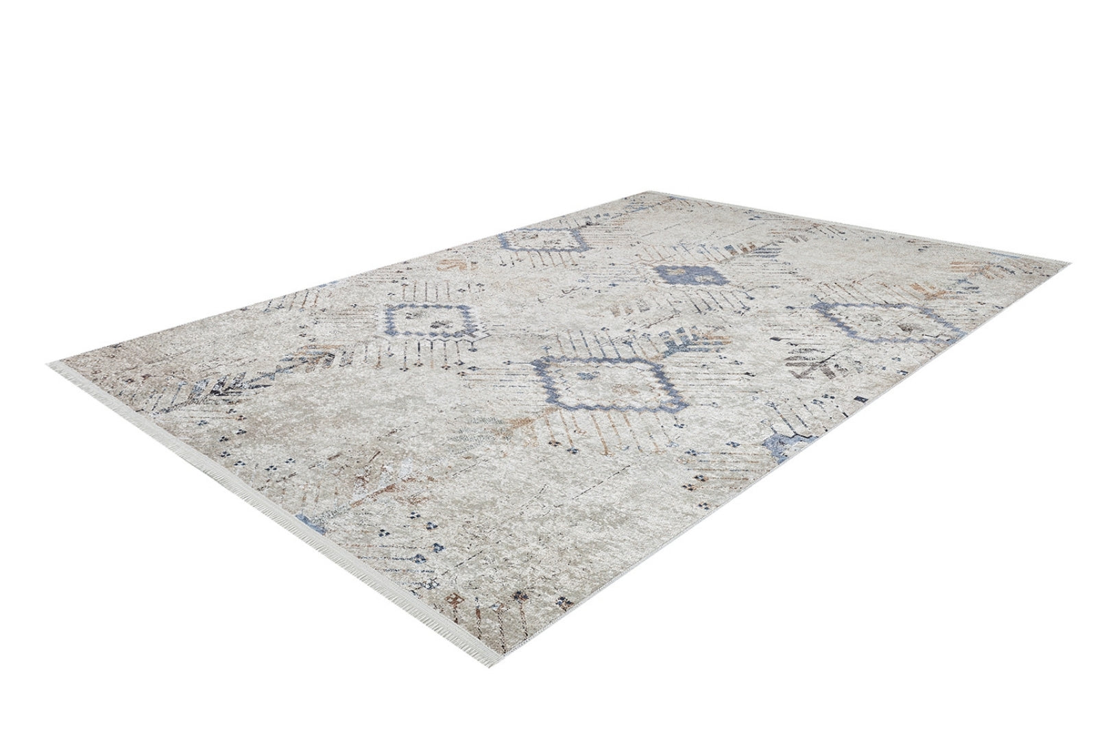 Modern Digital Print Rug – Beige Area Rug with Non Slip Backing & Antibacterial Carpet