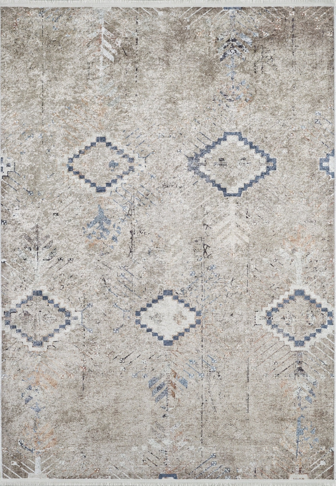 Modern Area Rug – Beige Digital Print Carpet | Non Slip Antibacterial Floor Covering