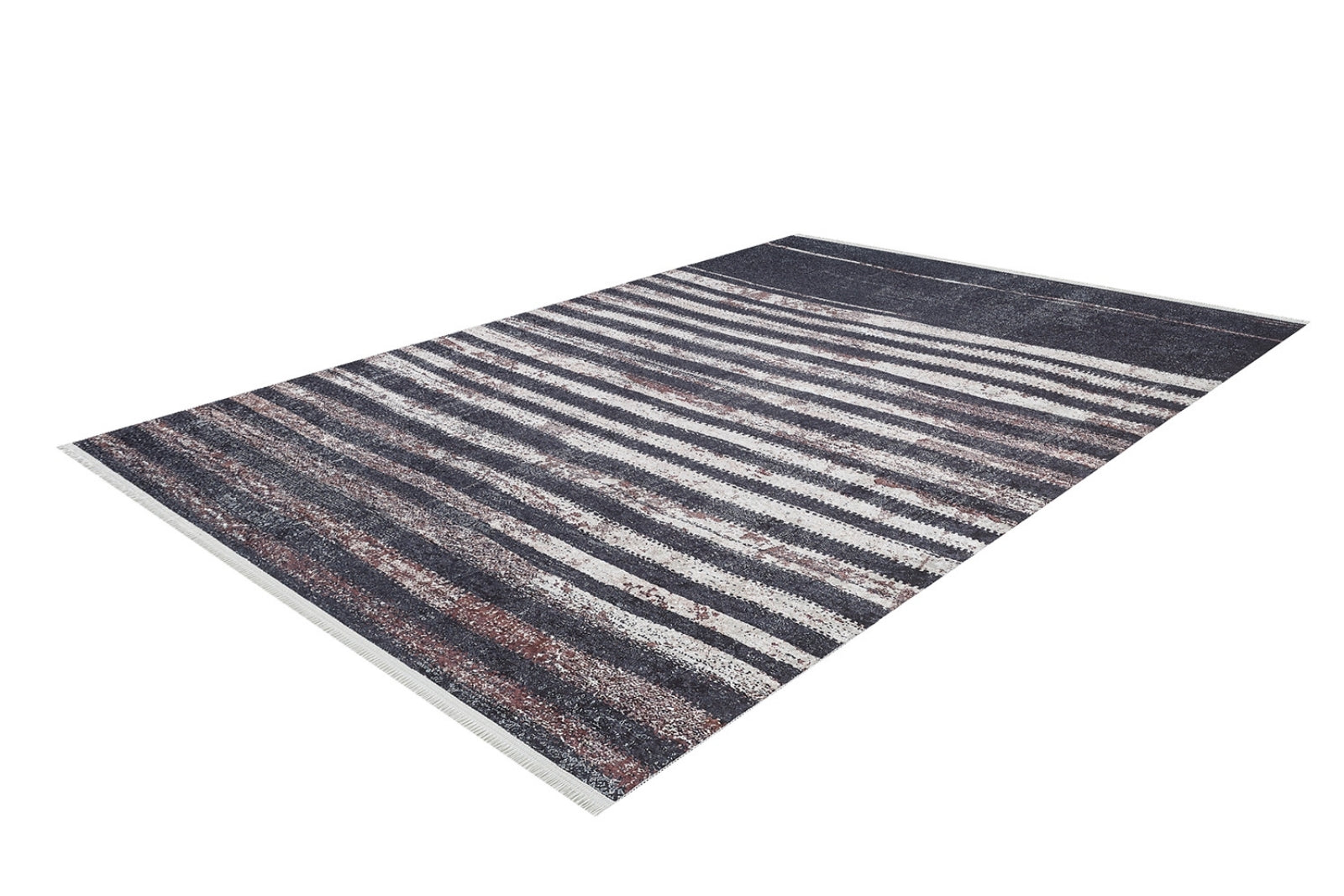 Black Striped Area Rug – Digital Print Rug, Non Slip Antibacterial Carpet