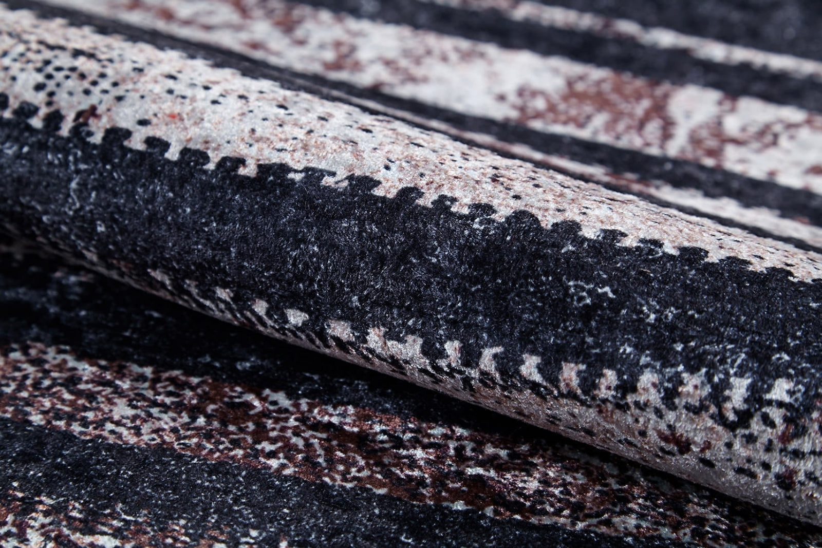 Black Striped Area Rug – Digital Print Rug, Non Slip Antibacterial Carpet
