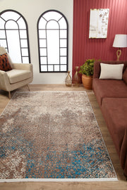 Modern Area Rug - Brown Digital Print Non Slip Antibacterial Carpet for Living Room