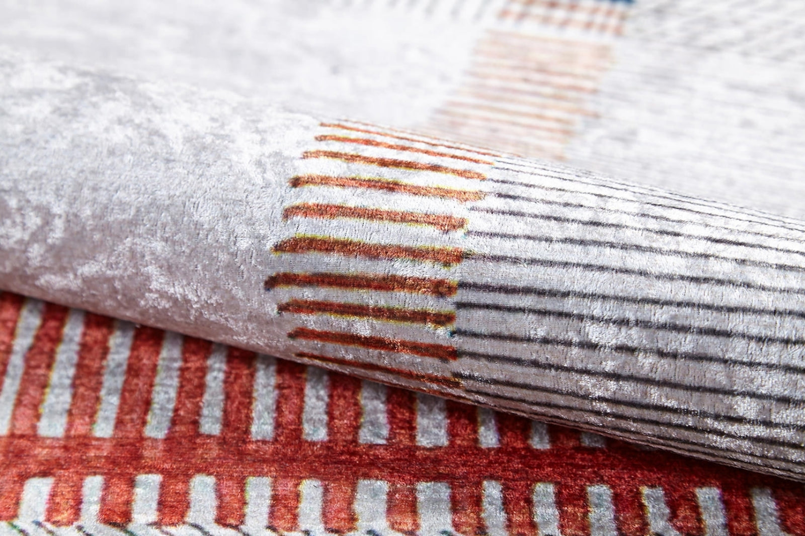 Beige Striped Area Rug - Non Slip Digital Print Rug | Antibacterial Carpet