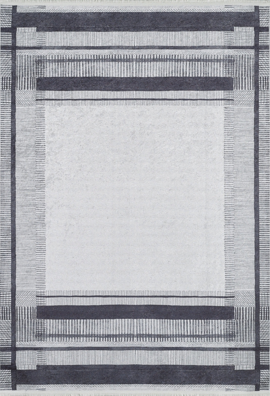Modern Area Rug - Non Slip Grey Digital Print Antibacterial Carpet for Living Room
