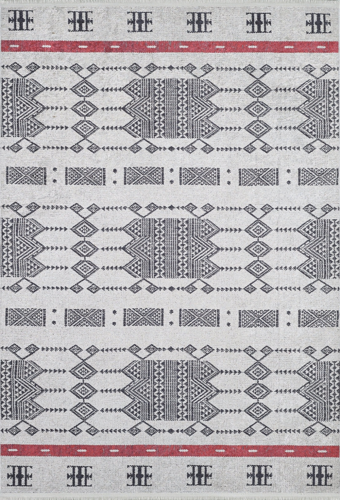 Grey Geometric Area Rug | Stylish Digital Pattern Carpet, Antibacterial & Dust Free