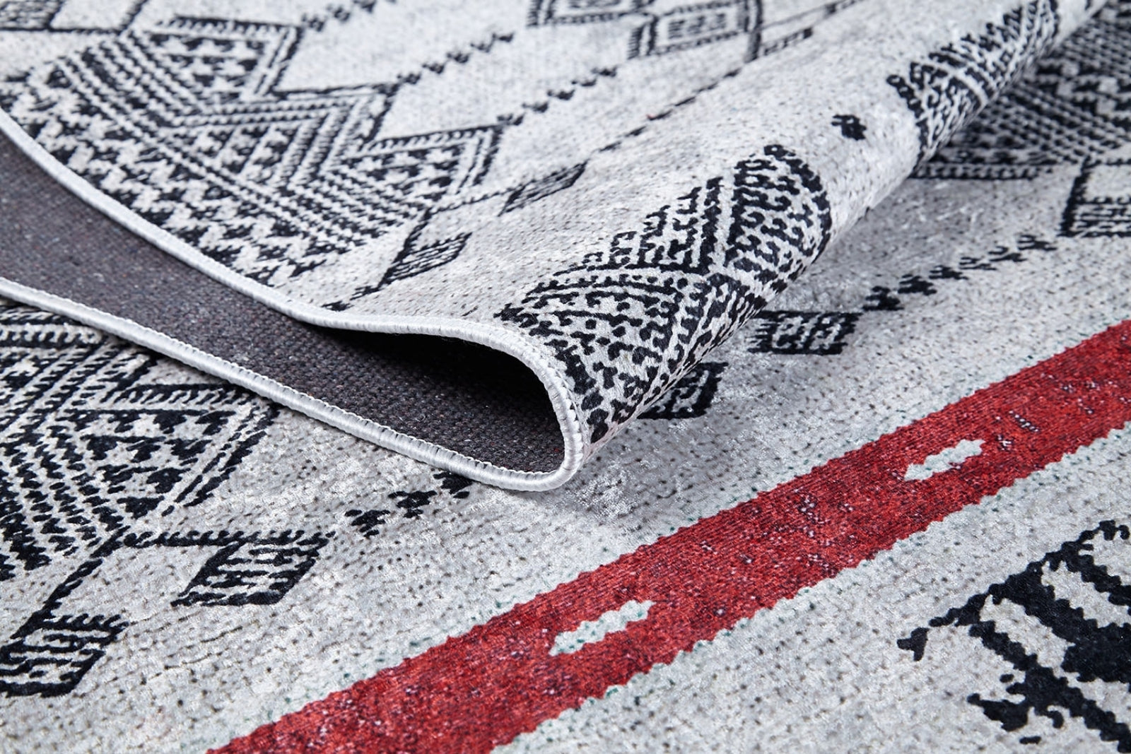 Grey Geometric Area Rug | Stylish Digital Pattern Carpet, Antibacterial & Dust Free