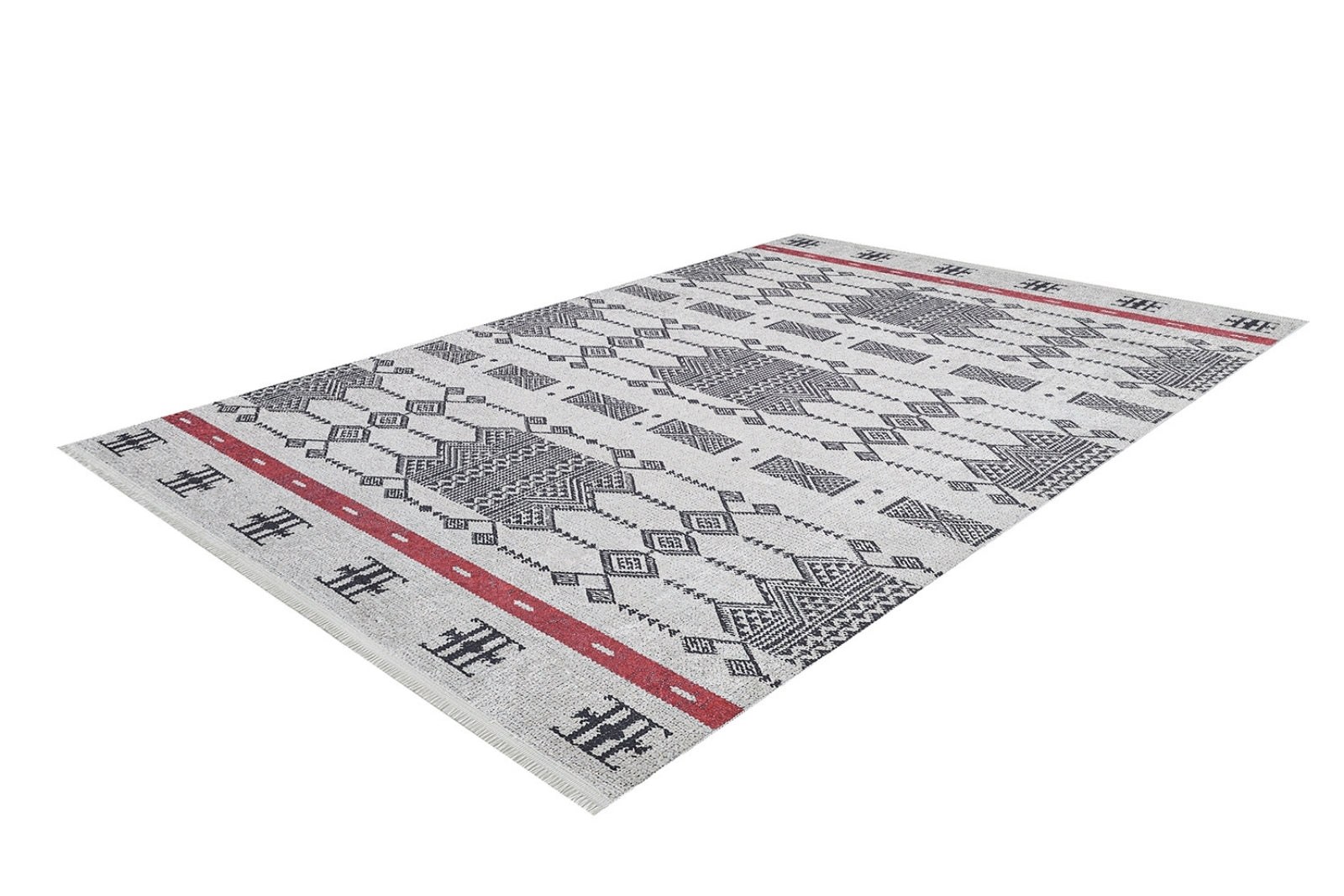 Grey Geometric Area Rug | Stylish Digital Pattern Carpet, Antibacterial & Dust Free
