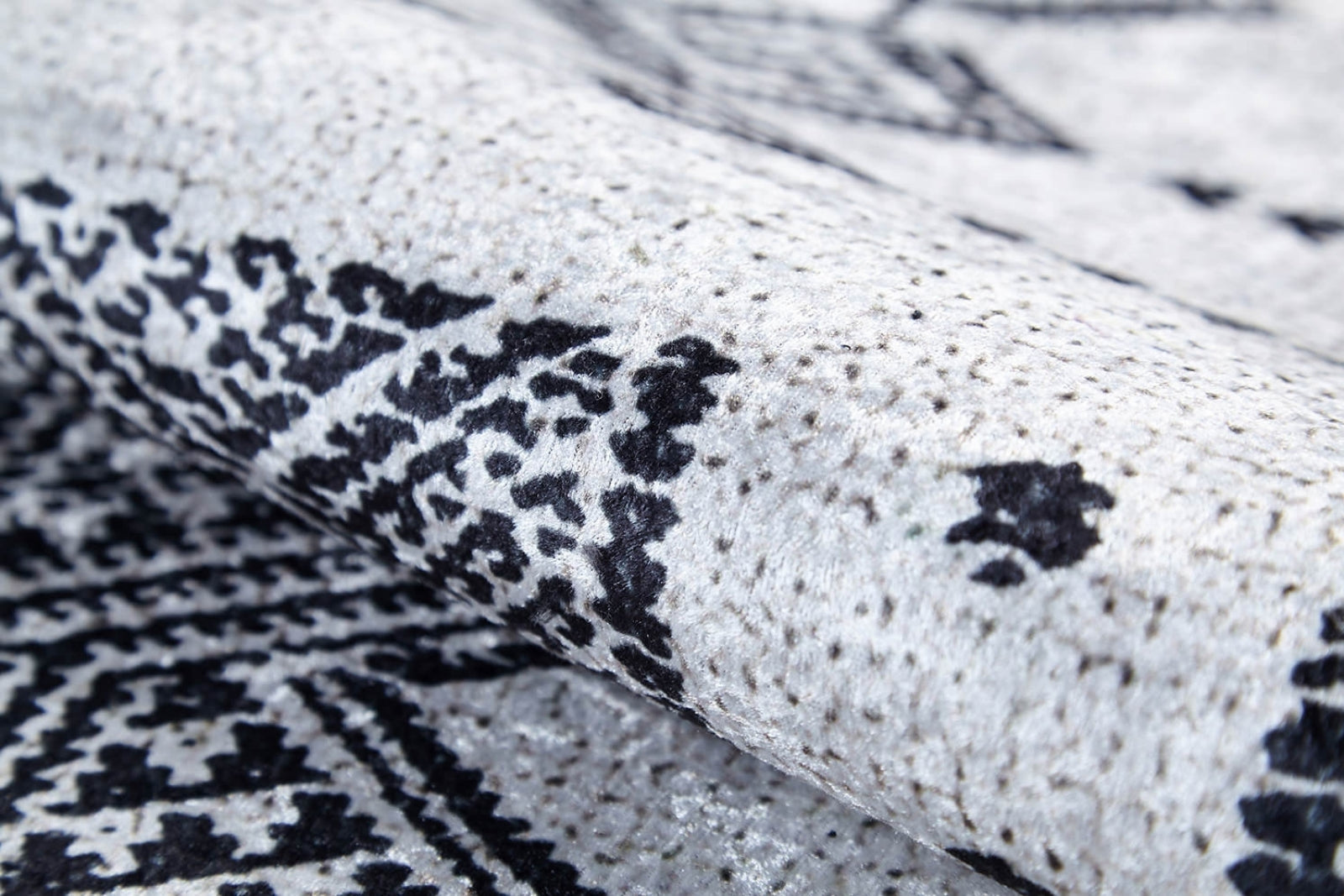 Grey Geometric Area Rug - Digital Print Rug with Non Slip, Antibacterial Design