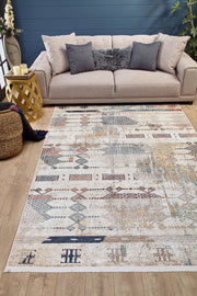 Beige Geometric Area Rug - Modern Design Rug | High Quality Carpet, Hallway Carpet