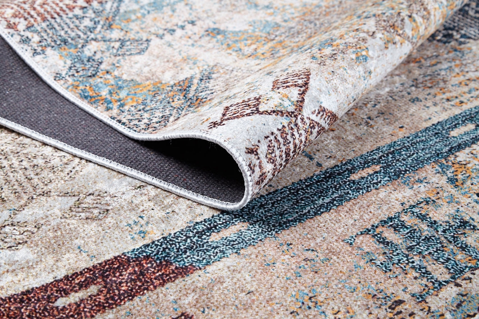 Beige Geometric Area Rug - Modern Design Rug | High Quality Carpet, Hallway Carpet