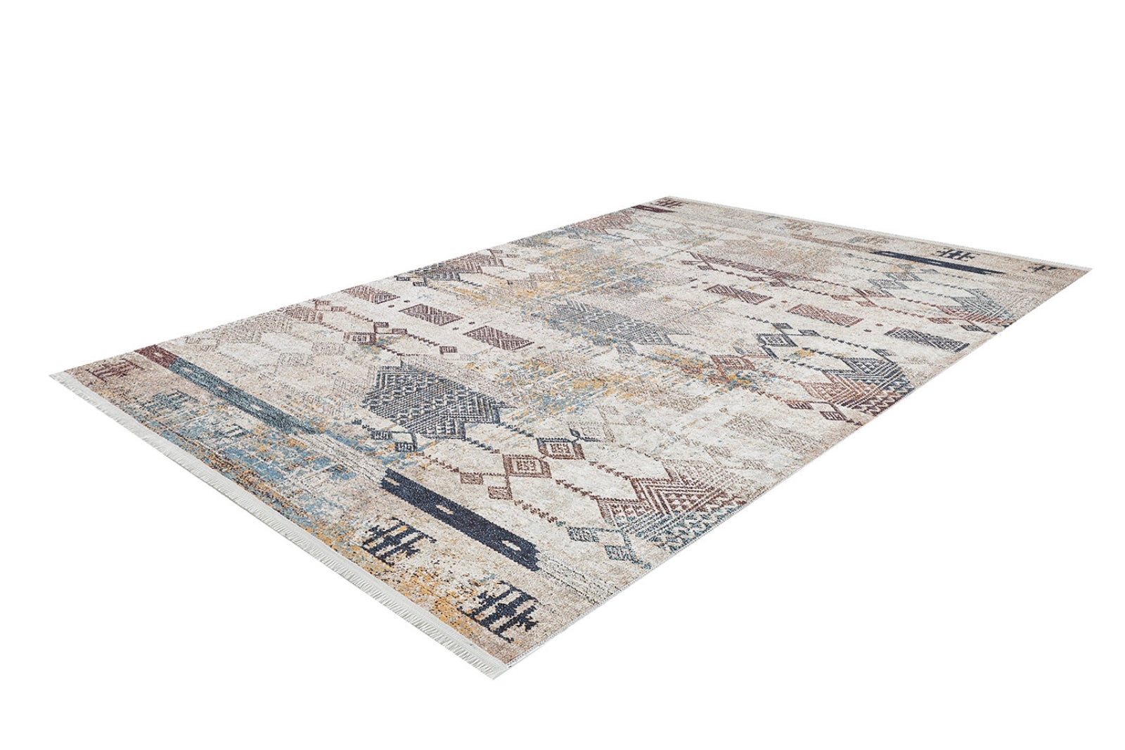 Beige Geometric Area Rug - Modern Design Rug | High Quality Carpet, Hallway Carpet