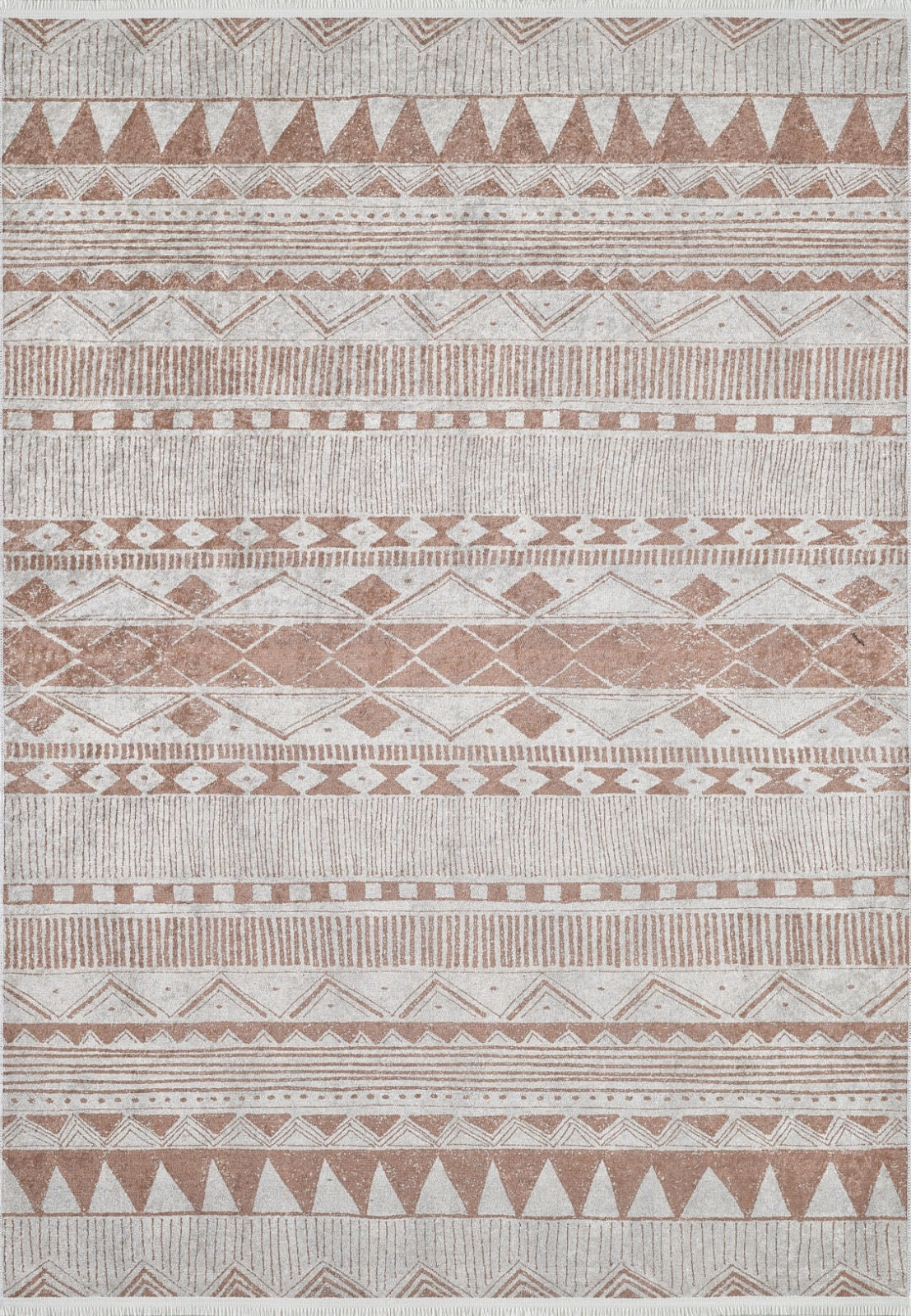 Beige Geometric Area Rug - High Quality Digital Print Rug | Non Slip Carpet