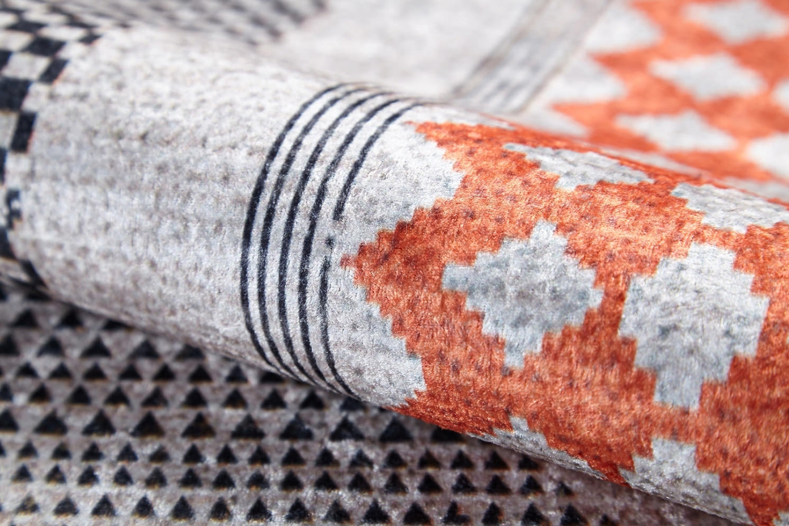 Modern Area Rug - Digital Print Orange Carpet | Non Slip, Antibacterial, Dust Free