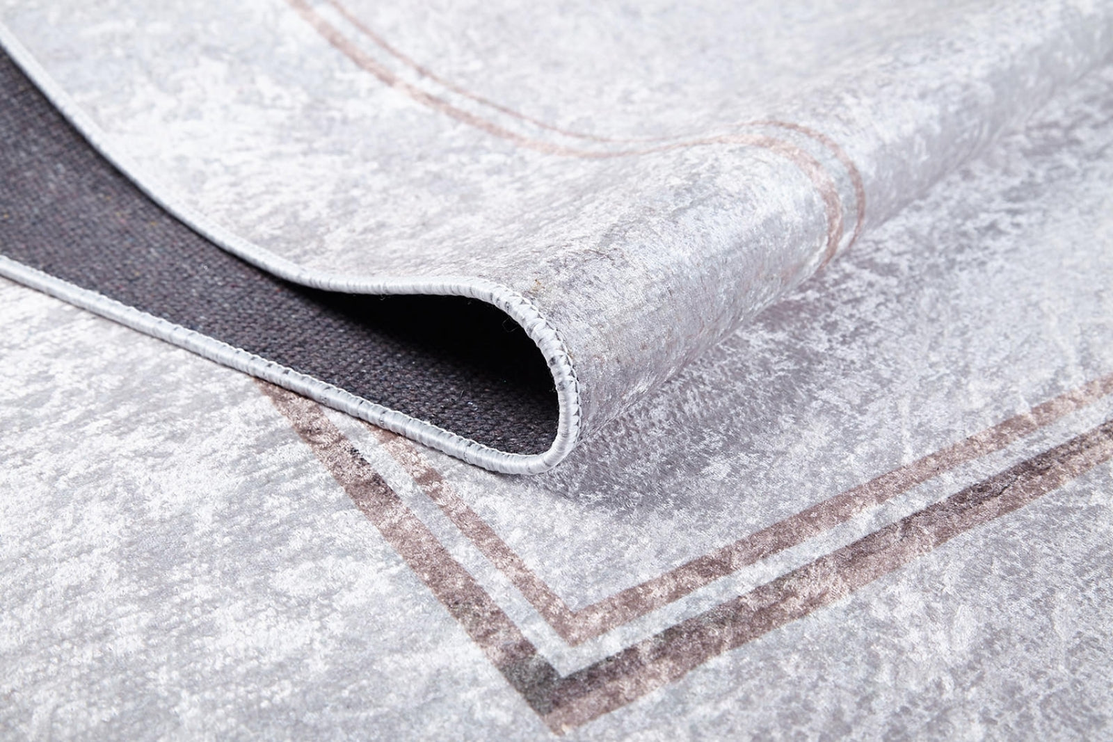 Cream Area Rug - Digital Print Frame Design Carpet | Non Slip, Antibacterial