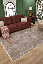 Bikaner Brown Frame Digital Print Area Rug
