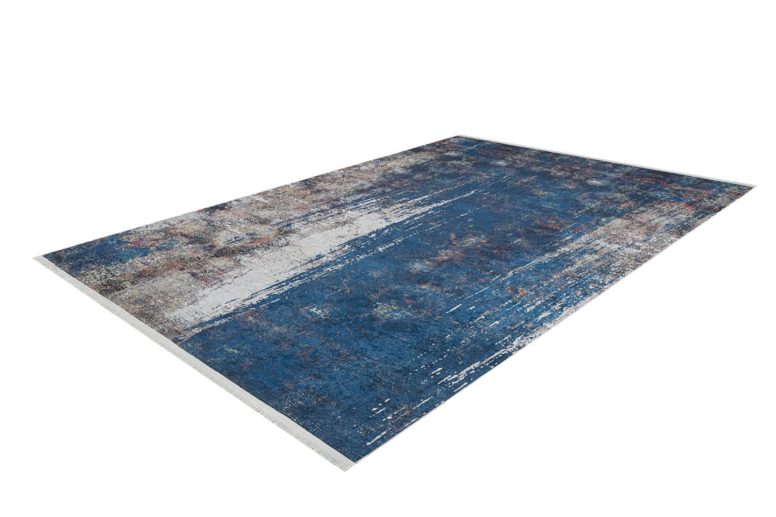Modern Area Rug – Blue Digital Print Carpet | Non Slip, Antibacterial, Washable Floor Covering