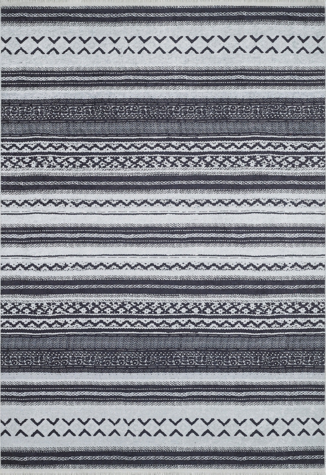 Grey Geometric Area Rug – Digital Print, Non Slip, Antibacterial Carpet for Living Room