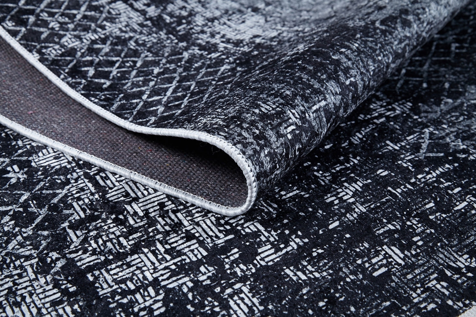 Modern Digital Area Rug – Grey Non Slip Washable Carpet for Living Room