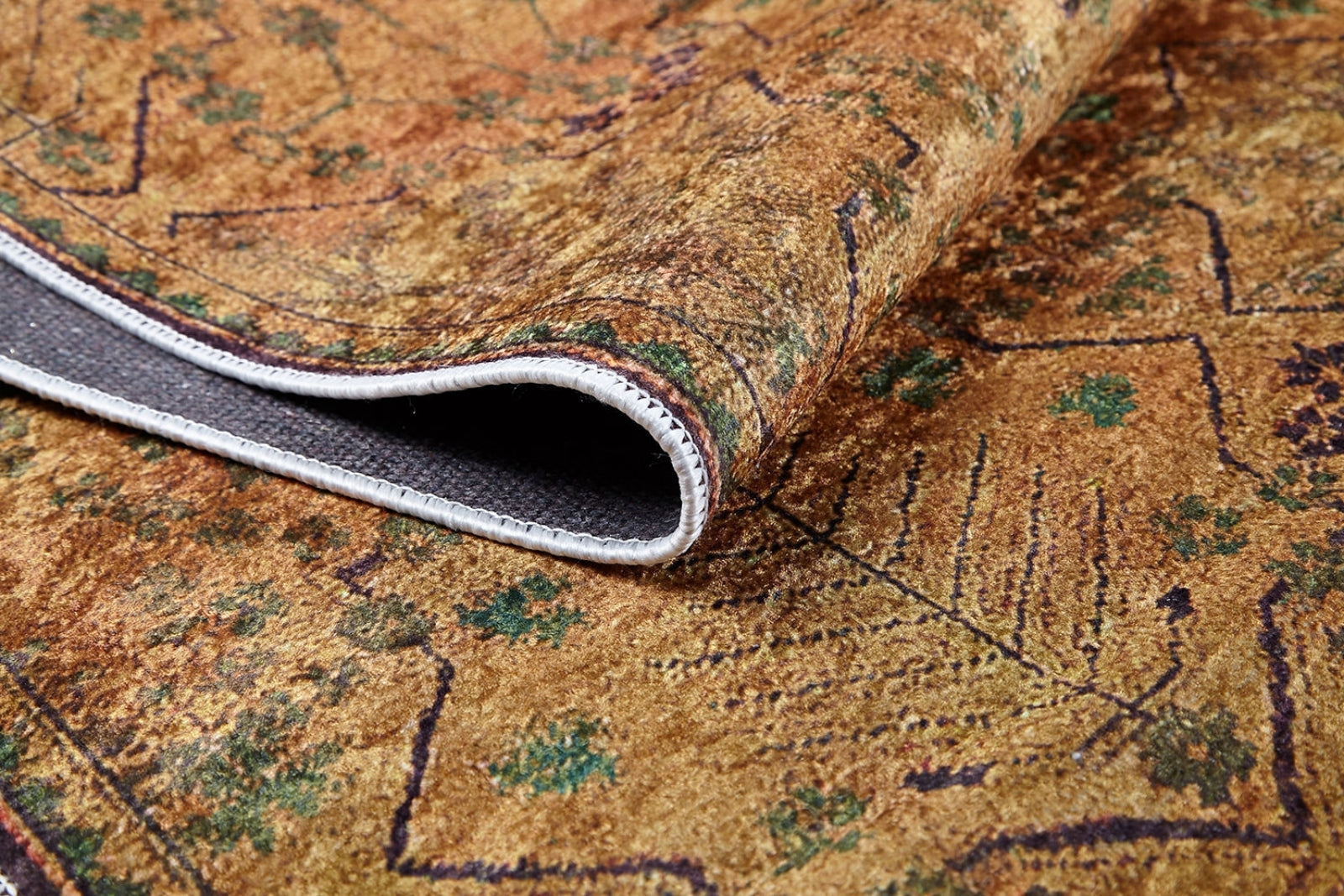 Modern Digital Area Rug – Brown Print Carpet, Non Slip & Antibacterial Mat