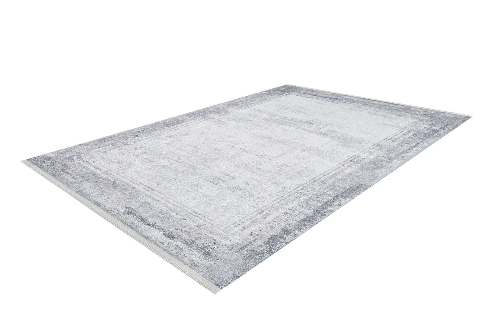 Grey Frame Area Rug - Digital Print Rug | Non Slip Carpet, Washable & Antibacterial
