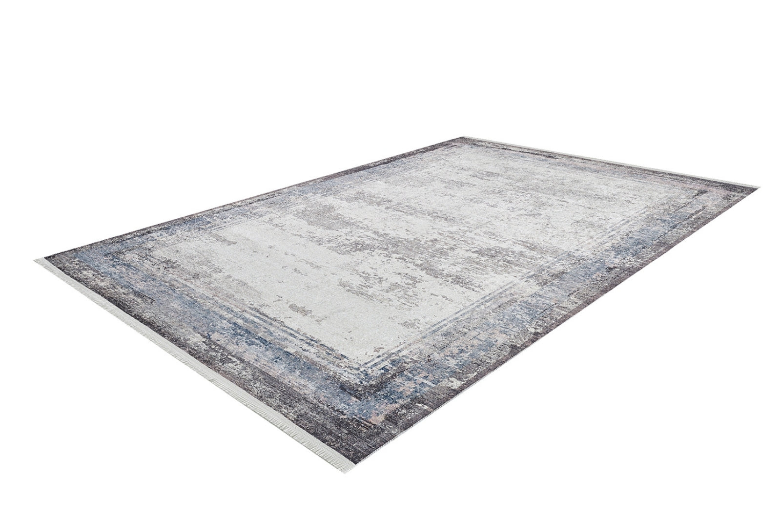 Grey Area Rug – Digital Print Frame Carpet | Antibacterial, Non Slip, Washable