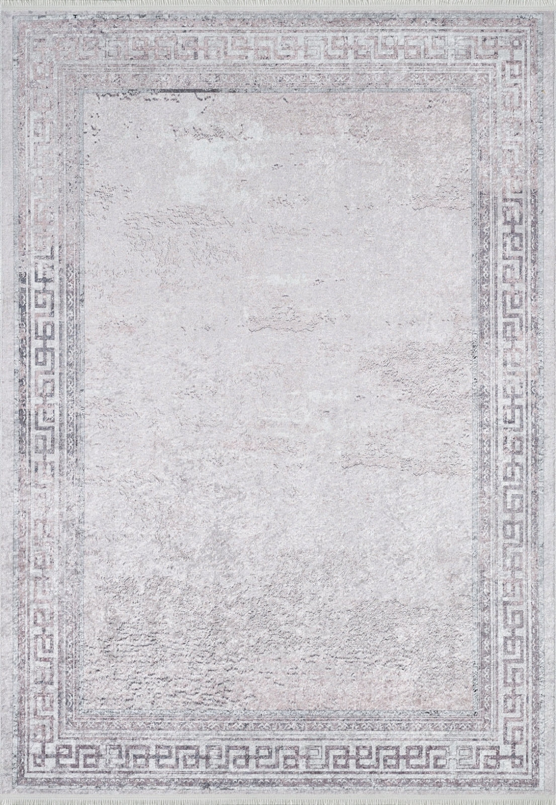 Digital Print Area Rug - Grey Frame Rug | Non Slip, Antibacterial Carpet