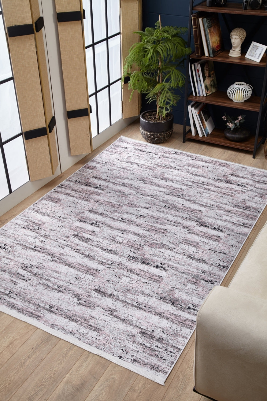 Pink Modern Area Rug – Digital Print Carpet | Non Slip, Washable, Antibacterial