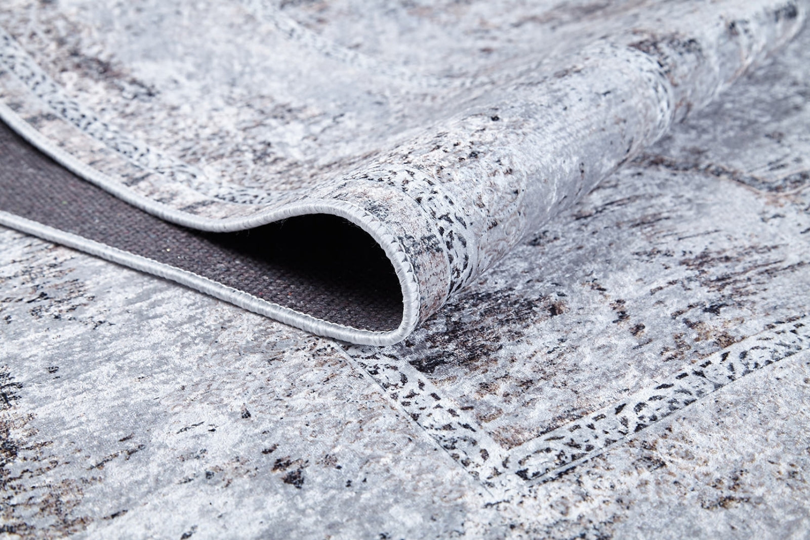 Grey Area Rug - Classic Digital Print Carpet, Non Slip & Antibacterial Floor Covering