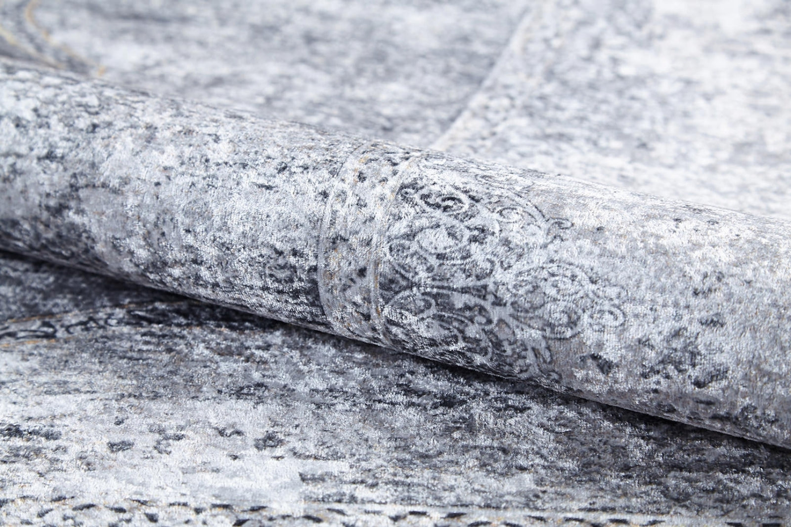 Grey Area Rug - Classic Digital Print Non Slip Antibacterial Carpet for Living Room