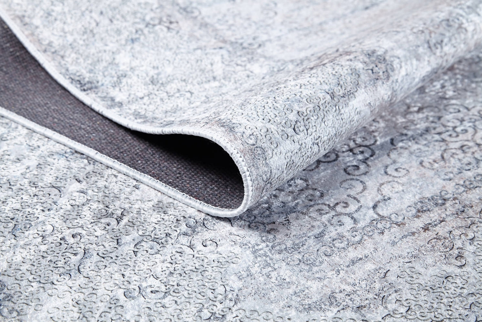 Grey Area Rug – Classic Digital Print Non Slip Carpet for Living Room