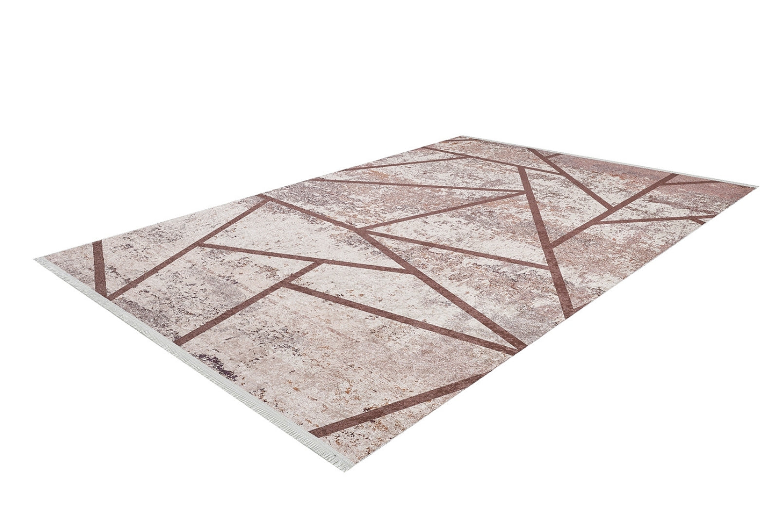 Brown Striped Area Rug - Digital Print Rug | Non Slip, Antibacterial Carpet