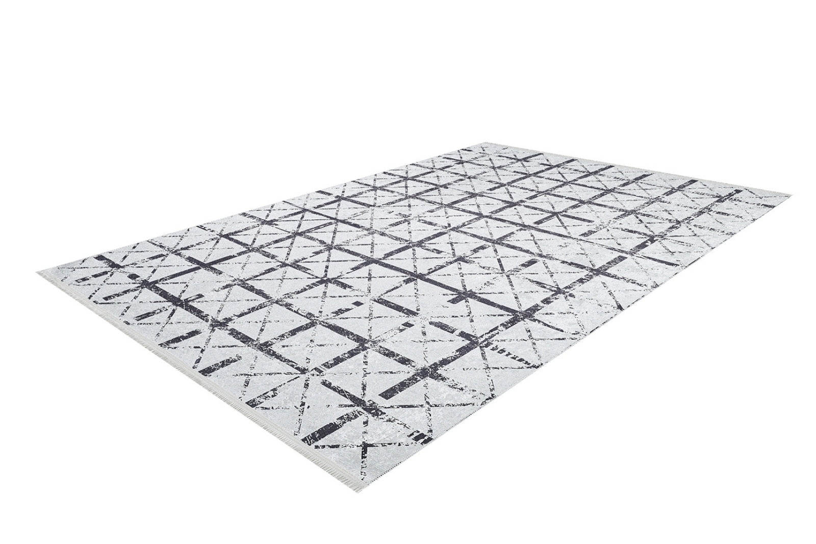 Grey Geometric Area Rug – Digital Print Rug | Non Slip Carpet, Antibacterial