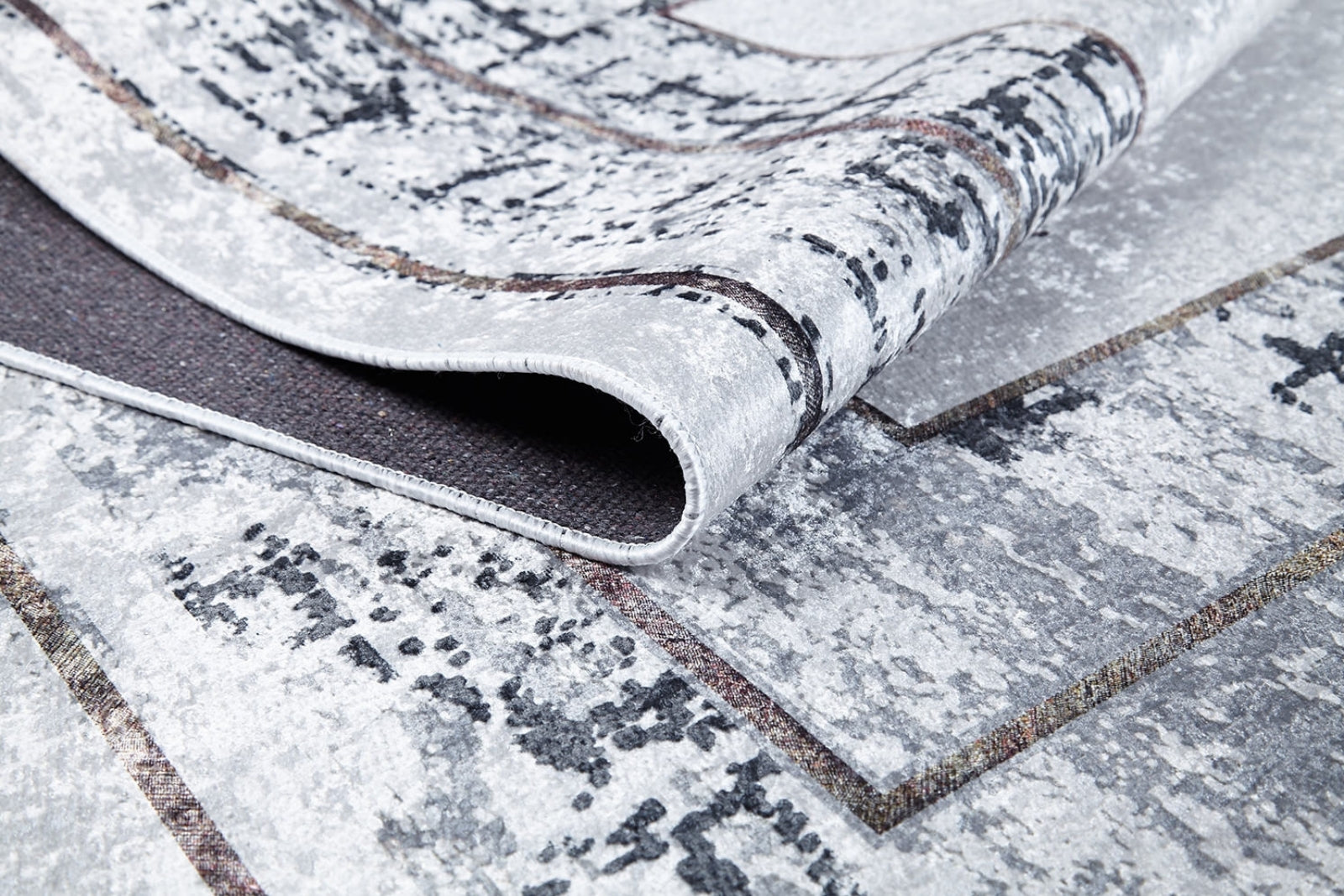 Dombivali Grey Frame Digital Print Area Rug