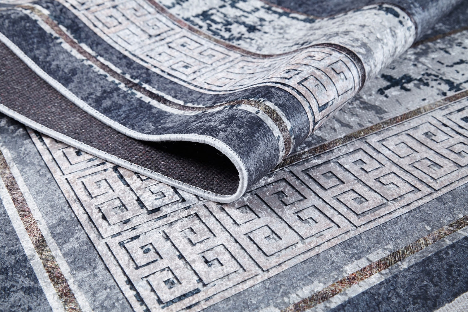 Grey Digital Area Rug – Stylish Grey Frame Carpet With Antibacterial, Non Slip Features