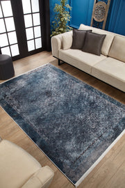 Blue Frame Area Rug - Digital Print Rug | Antibacterial, Non Slip, Dust Free Carpet