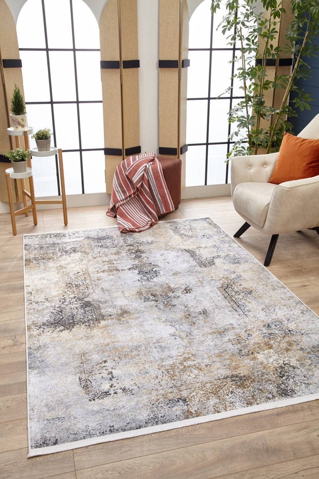 Modern Digital Area Rug – Grey Washable Non Slip Rug With Antibacterial Carpet