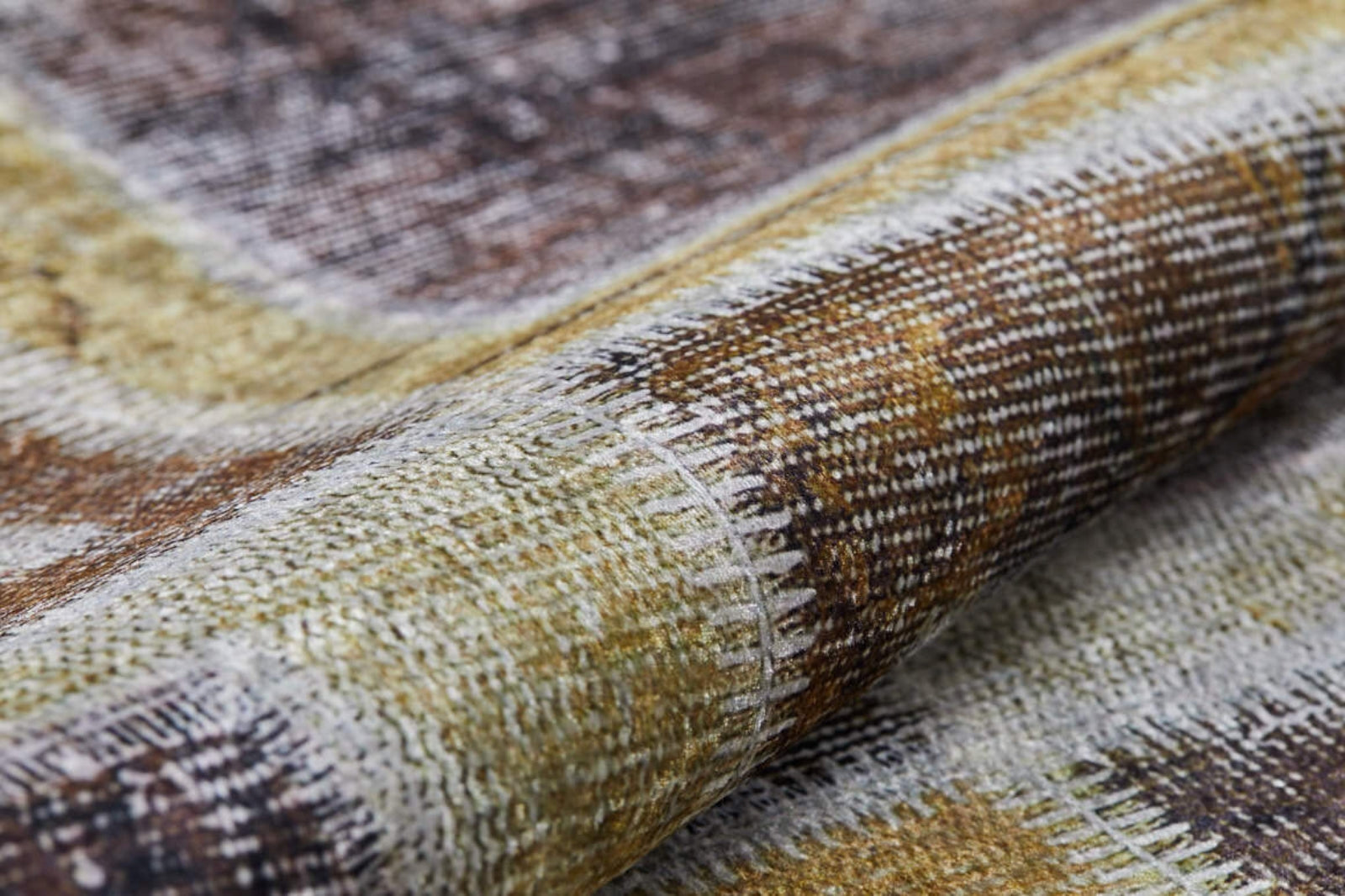 Beige Patchwork Area Rug – Digital Print Rug With Non Slip Carpet Backing