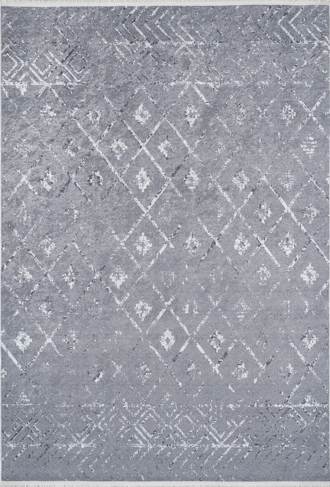 Grey Geometric Area Rug – High Quality Digital Print Rug with Non Slip Backing