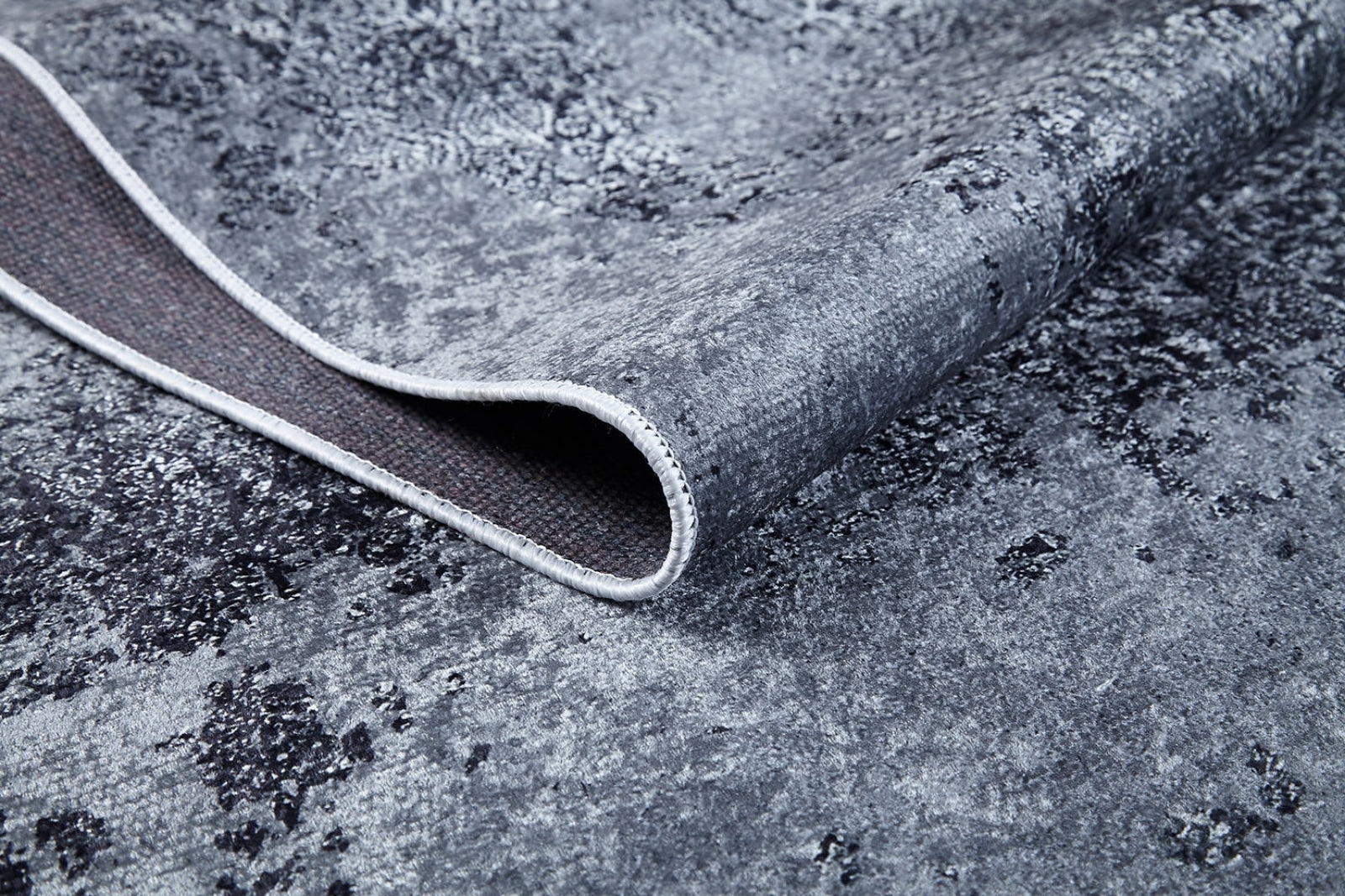 Modern Area Rug - Grey Digital Print Carpet | Non Slip, Antibacterial, Washable Floor Mat