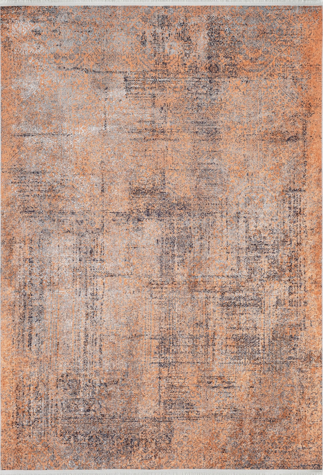 Modern Area Rug | Orange Digital Print Non Slip Carpet for Living Room Floors