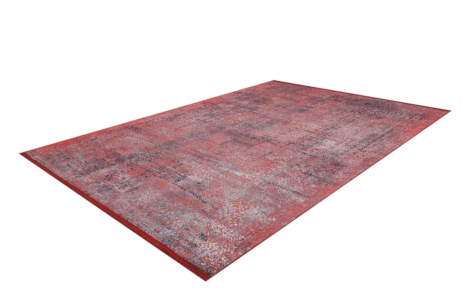 Red Modern Area Rug – Antibacterial Digital Print Rug with Non Slip Backing
